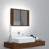 Image de Armoire À Miroir Led Chêne Marron 60x12x45 Cm Bois D'ingénierie