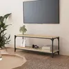 Image de vidaXL Meuble TV Chêne sonoma 100x33x41 cm Bois d'ingénierie et acier