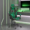 Image de vidaXL Chaise de jeu pivotante Noir et vert Similicuir