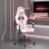 Image de vidaXL Chaise de jeu pivotante Blanc et rose Similicuir
