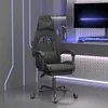 Image de vidaXL Chaise de jeu pivotante avec repose-pied Noir Similicuir