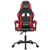 Image de vidaXL Chaise de jeu pivotante Noir et rouge Similicuir