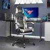 Image de vidaXL Chaise de jeu pivotante et repose-pied Noir et blanc Similicuir