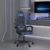 Image de vidaXL Chaise de jeu pivotante Noir et bleu Similicuir