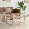 Image de vidaXL Table basse 80x80x40 cm acier inoxydable et verre349969