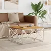 Image de vidaXL Table basse argenté acier inoxydable et bois massif d'acacia349975