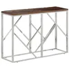 Image de vidaXL Table console argenté acier inoxydable et bois de mélèze massif349997
