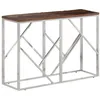 Image de vidaXL Vidaxl Table Console Argenté Acier Inoxydable Et Bois De Mélèze Massif