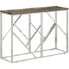 Image de vidaXL Vidaxl Table Console Argenté Acier Inoxydable/Bois Massif Récupération