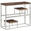 Image de vidaXL Table console argenté acier inoxydable et bois de mélèze massif350013