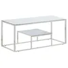 Image de vidaXL Table basse argenté acier inoxydable et verre trempé350019