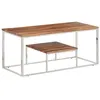 Image de vidaXL Table basse argenté acier inoxydable et bois massif d'acacia350023