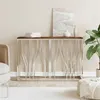 Image de vidaXL Table console acier inoxydable et bois massif de récupération350029