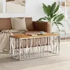 Image de vidaXL Table basse argenté acier inoxydable et bois massif d'acacia350055