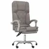 Image de vidaXL Fauteuil de massage inclinable de bureau Taupe Tissu