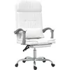 Image de vidaXL Vidaxl Fauteuil De Massage Inclinable De Bureau Blanc Similicuir