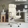 Image de vidaXL Fauteuil de massage inclinable de bureau Crème Similicuir