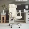 Image de vidaXL Vidaxl Fauteuil De Massage Inclinable De Bureau Crème Similicuir