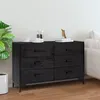 Image de vidaXL Buffet Noir 110x35x70 cm Bois de pin massif349922