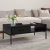 Image de vidaXL Table basse Noir 90x50x35 cm Bois de pin massif349930