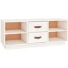 Image de vidaXL vidaXL Meuble TV Blanc 100x34x40 cm Bois de pin massif
