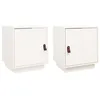 Image de vidaXL Tables de chevet 2 pcs Blanc 40x34x45 cm Bois de pin massif