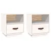 Image de vidaXL Tables de chevet 2 pcs Blanc 40x34x45 cm Bois de pin massif