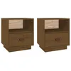 Image de vidaXL Tables de chevet 2pcs Marron miel 40x34x45cm Bois de pin massif