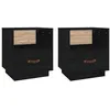 Image de vidaXL Tables de chevet 2 pcs Noir 40x34x45 cm Bois de pin massif