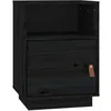 Image de vidaXL Table de chevet Noir 40x34x55 cm Bois de pin massif