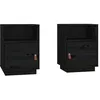 Image de vidaXL Tables de chevet 2 pcs Noir 40x34x55 cm Bois de pin massif