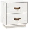 Image de vidaXL Vidaxl Table De Chevet Blanc 40x34x45 Cm Bois De Pin Massif