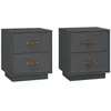 Image de vidaXL Tables de chevet 2 pcs Gris 40x34x45 cm Bois de pin massif