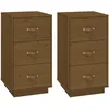 Image de vidaXL Vidaxl Tables De Chevet 2pcs Marron Miel 40x40x75cm Bois De Pin Massif
