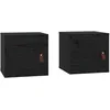 Image de vidaXL Vidaxl Armoires Murales 2 Pcs Noir 31,5x30x30 Cm Bois De Pin Massif