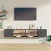 Image de vidaXL Armoires murales 2 pcs Gris 80x30x30 cm Bois de pin massif