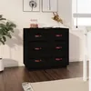 Image de vidaXL Buffet Noir 80x40x75 cm Bois massif de pin820111