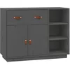 Image de vidaXL Buffet Gris 98,5x40x75 cm Bois massif de pin
