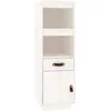 Image de vidaXL Vidaxl Buffet Haut Blanc 34x40x108,5 Cm Bois Massif De Pin