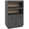 Image de vidaXL Buffet haut Gris 67x40x108,5 cm Bois massif de pin