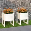 Image de vidaXL Jardinières 2 pcs Blanc 40x40x52,5 cm Bois massif de pin822110