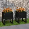 Image de vidaXL Jardinières 2 pcs Noir 40x40x52,5 cm Bois massif de pin822116