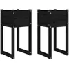 Image de Vidaxl JardiniÃ¨res 2 Pcs Noir 40x40x81 Cm Bois Massif De Pin