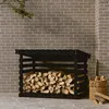 Image de vidaXL Support pour bois de chauffage Noir 108x73x79 cm Bois de pin822231