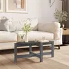 Image de vidaXL Table basse Gris 87x48x35 cm Bois massif de pin822324