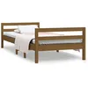 Image de vidaXL Cadre de lit Marron miel 75x190 cm Bois de pin massif