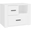Image de vidaXL Table de chevet Blanc 60x36x45 cm Bois d'ingÃ©nierie