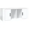 Image de vidaXL Meuble TV Blanc brillant 100x35x40 cm Bois d'ingÃ©nierie