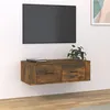 Image de vidaXL Armoire TV suspendue Chêne fumé 80x36x25 cm Bois d'ingénierie816837