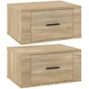 Image de vidaXL Vidaxl Tables De Chevet Murales 2 Pcs Chêne Sonoma 50x36x25 Cm